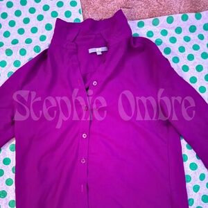 Uniqlo women's purple button up shirt size small